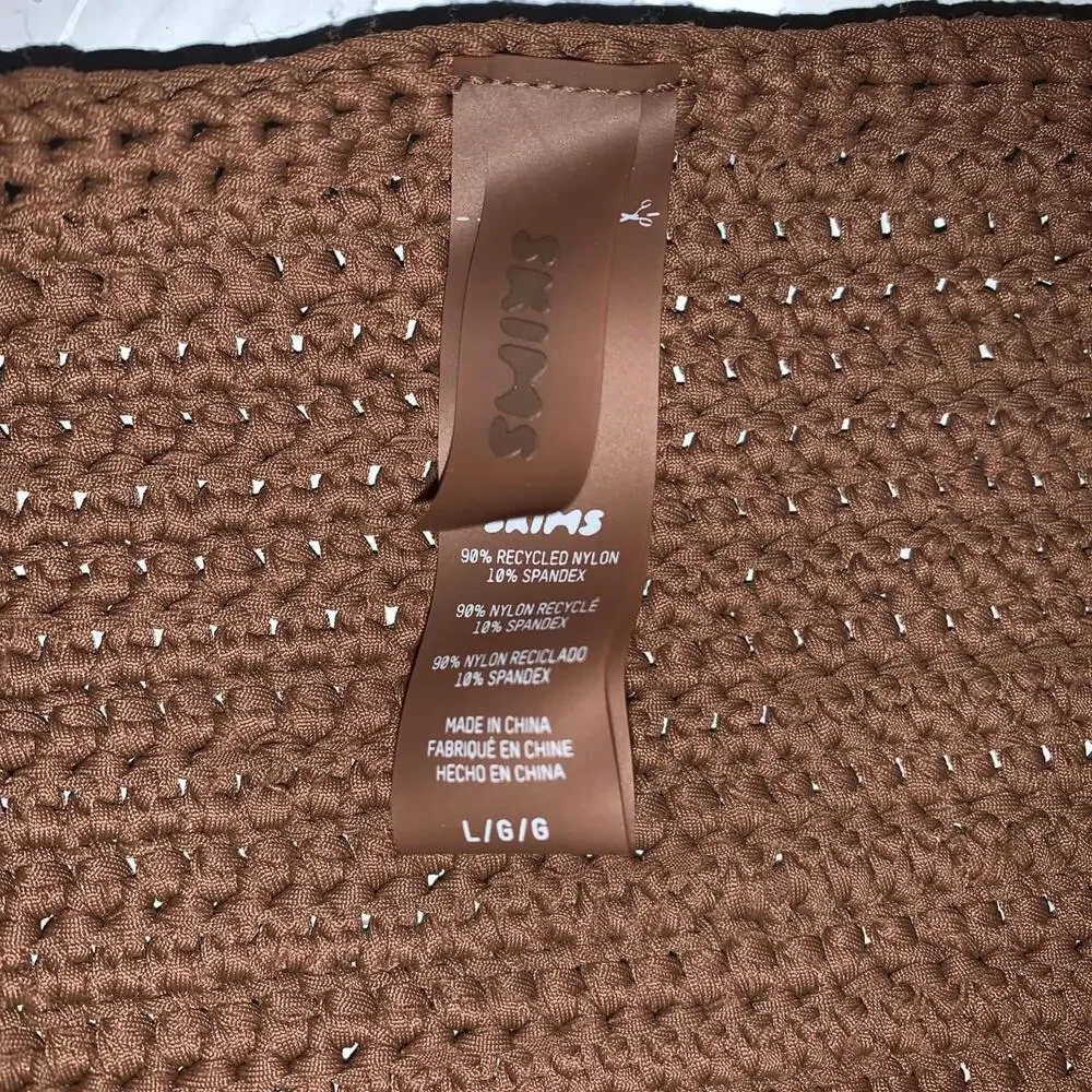 NWOT SKIMS Chocolate Brn‎ Crochet Bikini Bottoms Sz Large